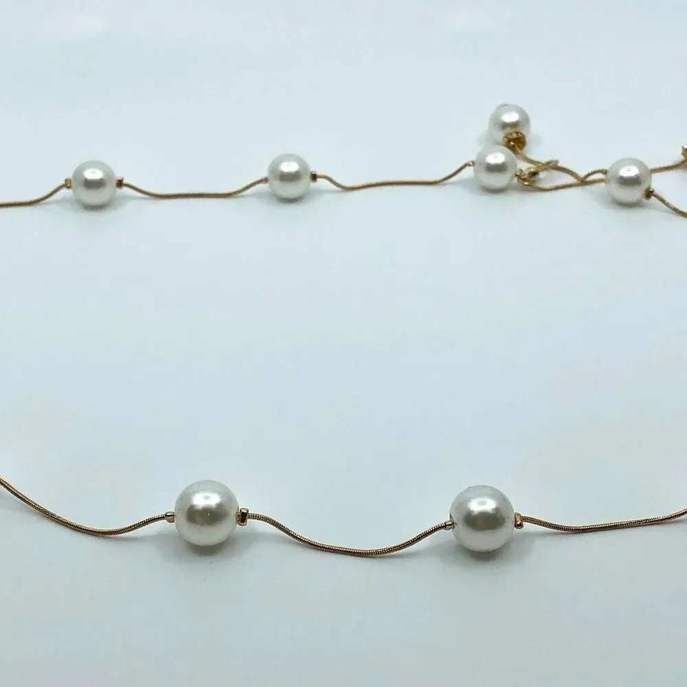 Women's Faux Pearl Gold Chain Belt, 41 Inches, X7G9A1006